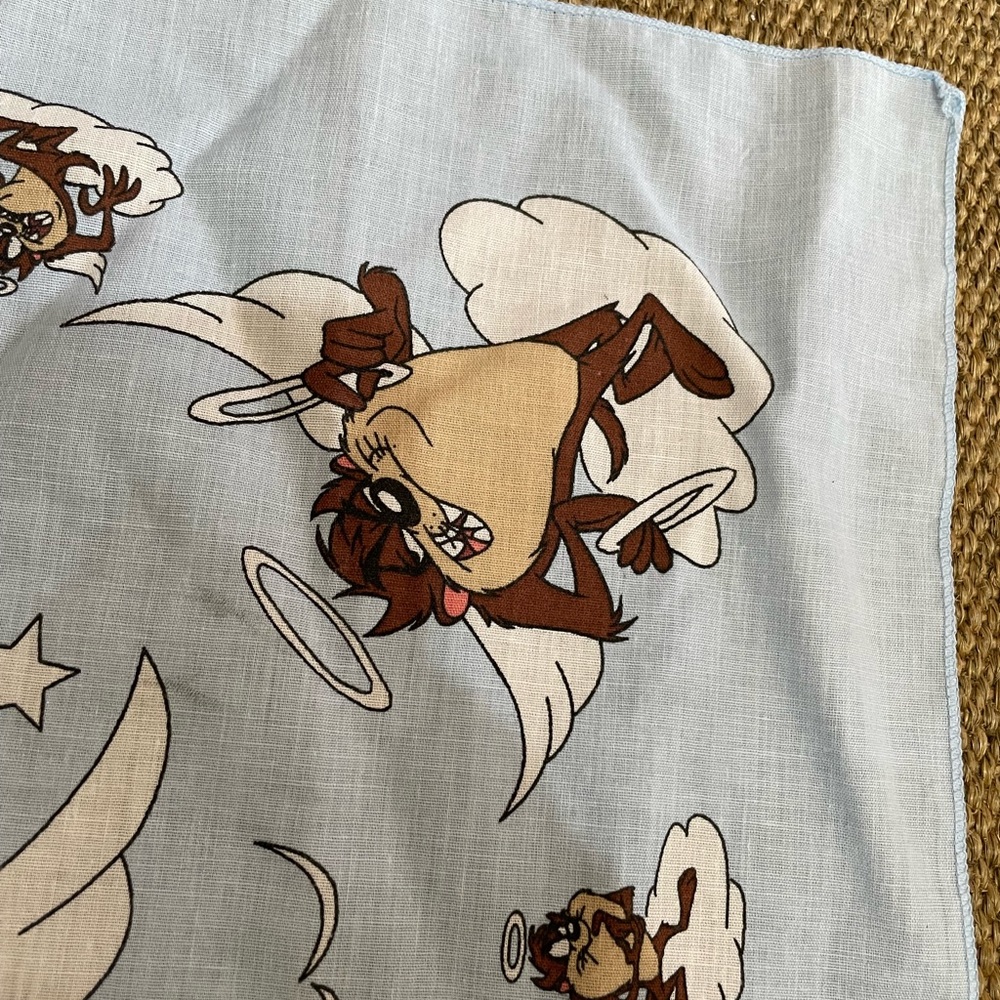 Vintage 1990s Looney Tunes Tasmania Devil Bandana - Picture 6 of 7